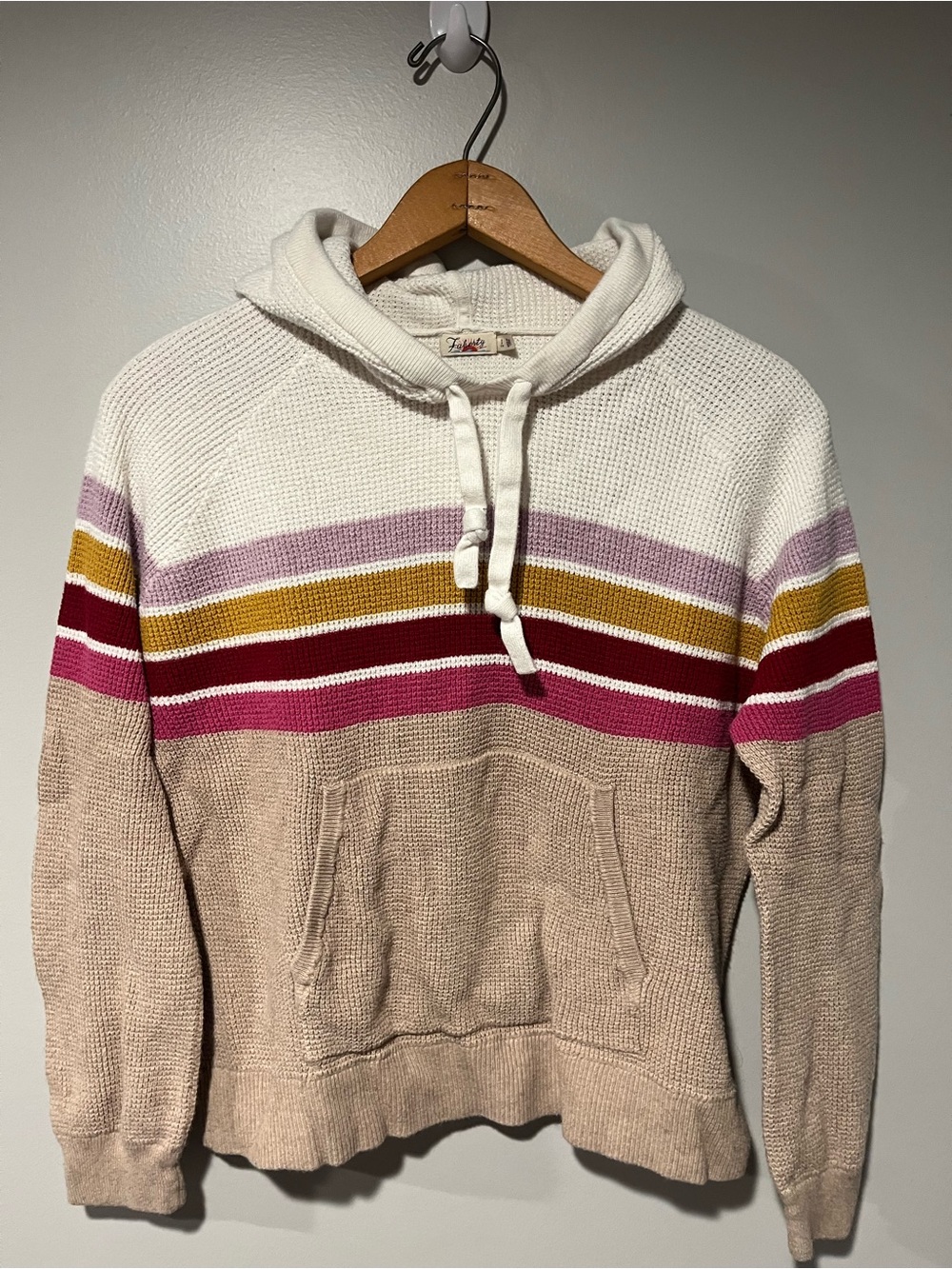 Faherty Throwback Organic Cotton & Cashmere Sweater Hoodie size small